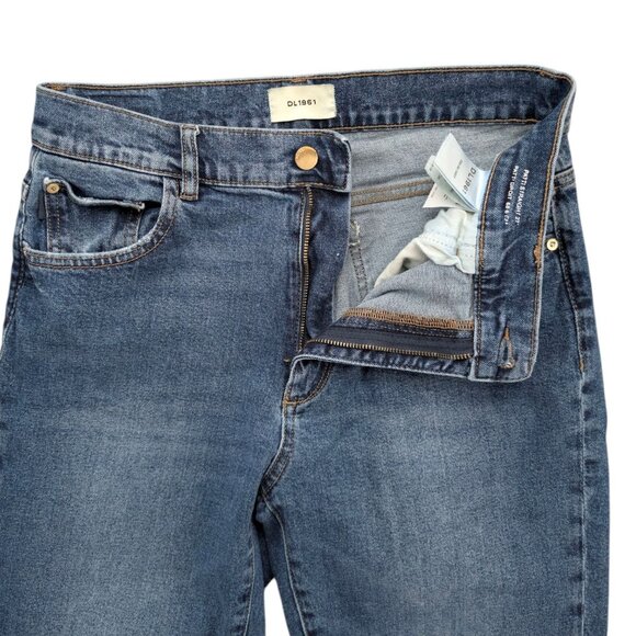 DL1961 Patti Straight Ankle Jeans Womens Blue Fisher High Rise Denim Size 29 - Picture 5 of 13